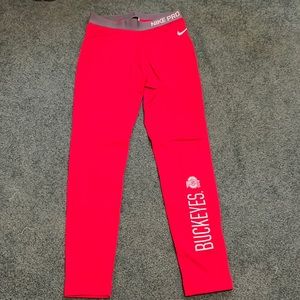Nike Dri-Fit women’s Ohio State red fleece-lined leggings size medium